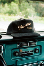 Plainview Beer Cursive Corduroy Hat in black