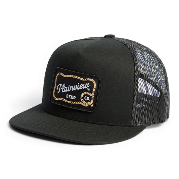 Plainview Beer Lasso Trucker Cap- Black Mesh