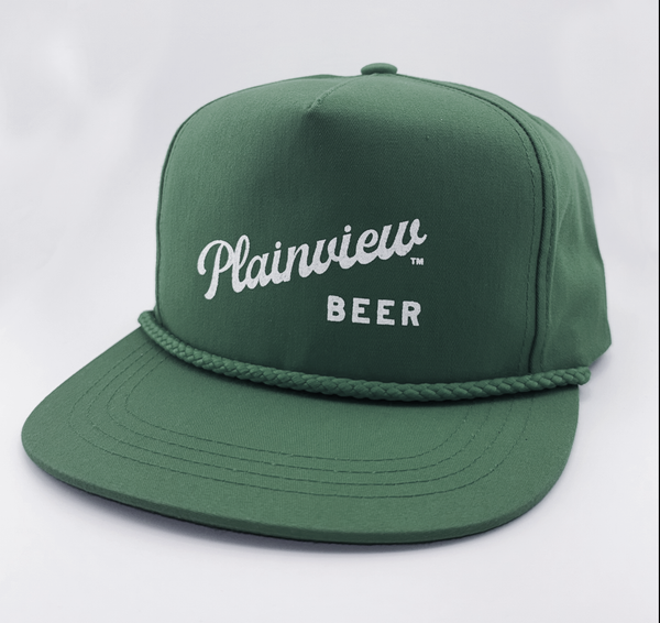 Plainview Beer Script 5-Panel Twill | HIGH Profile Hat | Spruce Green