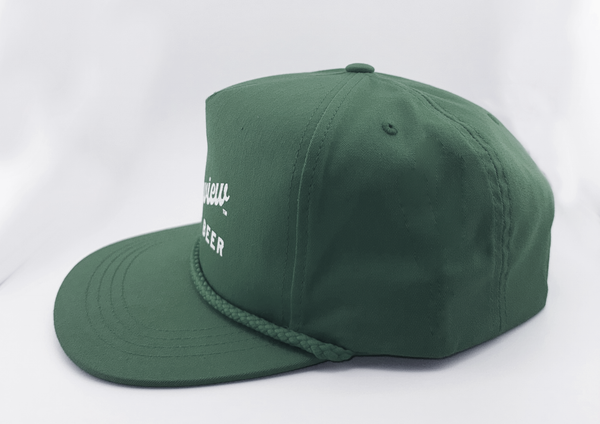 Plainview Beer Script 5-Panel Twill | HIGH Profile Hat | Spruce Green