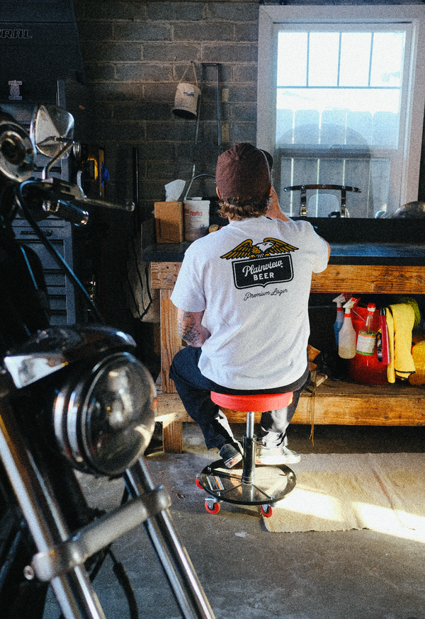 Plainview Beer Shield Script Tee