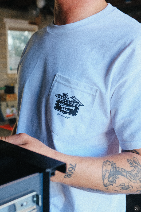 Plainview Beer Shield Script Tee