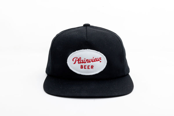Plainview Beer Oval Hat | MEDIUM Profile Snapback BLACK