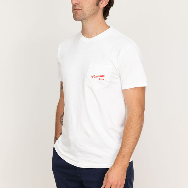 Plainview Oval Eagle Pocket T-Shirt | White